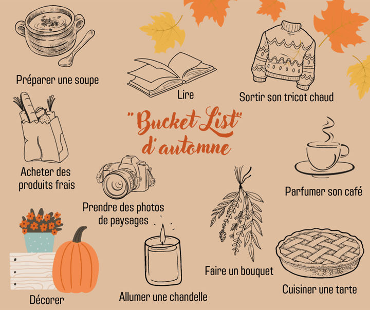 Bucket lit d'automne