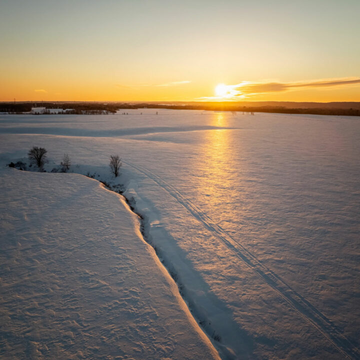 Champ en hiver dans la MRC de Maskinongé